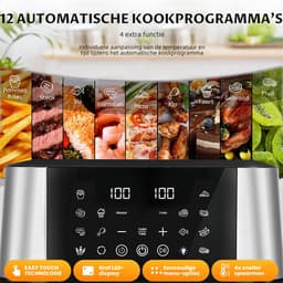Sinaopus XXL Airfryer & Mini Oven in één – 12L Extra Grote Capaciteit – Inclusief 4 Accessoires – 12 Voorgeprogrammeerde Functies – LED Display – Makkelijk te Reinigen — thumbnail 4