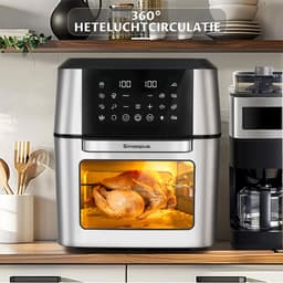 Sinaopus XXL Airfryer & Mini Oven in één – 12L Extra Grote Capaciteit – Inclusief 4 Accessoires – 12 Voorgeprogrammeerde Functies – LED Display – Makkelijk te Reinigen — thumbnail 6