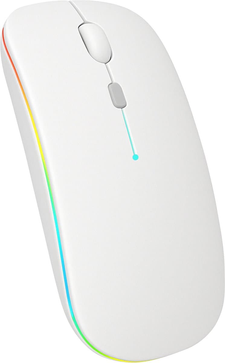Nuvance Draadloze Muis LED - Bluetooth - Stil - Laptop & Gaming - Draadloos - Computermuis - Links & Rechtshandig - Wit — afbeelding 1