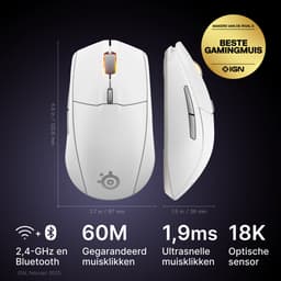 SteelSeries Rival 3 Gen 2 Draadloze Gaming Muis Wit — thumbnail 2