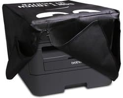 kwmobile hoes geschikt voor Brother DCP-L2530DW / L2550DN / MFC-L2710DN / L2750DW - Beschermhoes voor printer - Cover in wit / zwart - Don't Touch My Printer design