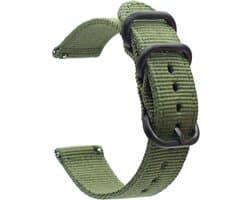 DrPhone SWB1 - Smart Watch Bandje - Roestvrij Staal Gesp - Nylon - 20mm - Groen