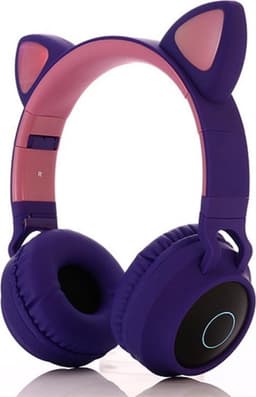 TDR- Draadloze Bluetooth koptelefoon - Over-Ear Koptelefoon voor Kinderen - Met Led Kat Oortjes - Bekend van TikTok - Paars — thumbnail 6
