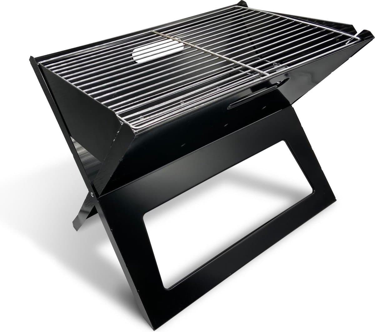Draagbare opvouwbare grill met rooster - Zwart — afbeelding 1