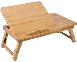 Bedtafel bamboe hout - Met ontluchting -Tafeltje voor laptop of ontbijt op bed - Ontbijttafeltje - laptoptafel verstelbaar - Voor op bed - Inklapbaar - Werken in bed - Laptop verhoger – Schoottafel