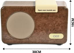 OER Muziekspeler voor Ouderen met Dementie (Dementievriendelijke Radio) - Zelfstandige Bediening - Vergemakkelijkt Mantelzorg - Ruimte voor meer dan 1.500 Nummers - Stevig/Robuust/Kwaliteit - Walnoot/Hout Kleur — thumbnail 3