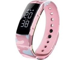West Watches Model Jungle Activity Tracker Stappenteller Tieners - Smartband - Sporthorloge - Camouflage roze