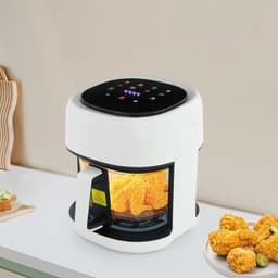 Heteluchtfriteuse - Airfryer frituurpan - Voor gezond koken - Glazen bakmand - 33 liter - Zwart-wit — thumbnail 3