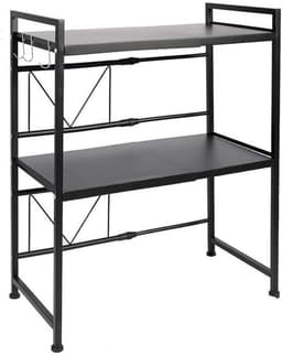 Magnetische magnetronstandaard - Magnetronplank - Keukenruimte organiseren - Verstelbare breedte - 40-60 cm - Zwart — thumbnail 1