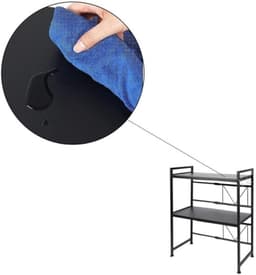 Magnetische magnetronstandaard - Magnetronplank - Keukenruimte organiseren - Verstelbare breedte - 40-60 cm - Zwart — thumbnail 3