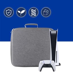 Speciale tas voor PS5 – PS5SLIM consoletas – Reistas – Gameaccessoires – Schok- en valbestendig EVA - 47*39*11 cm - Grijs — thumbnail 3
