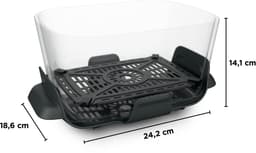 Ninja CRISPi DualZone Glazen Airfryer met 2 manden, 8 kookfuncties, Kook twee gerechten tegelijkertijd, PFAS-vrije glazen schalen, Inclusief deksels - Cyberspace - DD102EUBL1 — thumbnail 2