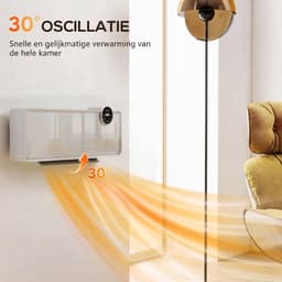 Archi Keramische Wandverwarming – Verwarming - 1000/2000W – Thermostaat – Weekprogramma & Timer – Afstandsbediening – Wit — thumbnail 4