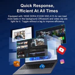 Laptop Notebook - 15,6 Inch FHD IPS Scherm - AMD Ryzen 5 Processor - 16 GB RAM - 512 GB SSD - Windows Laptop — thumbnail 2