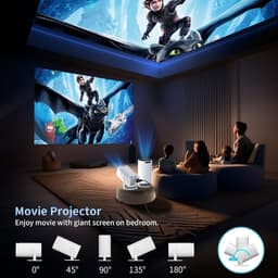 Mini-beamer - Wit - Compact - Met Geïntegreerde Apps en 4K Ondersteuning - Voor Thuisbioscoop en Outdoor — thumbnail 3