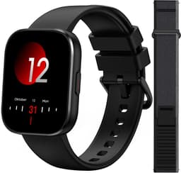 Sytifro Smartwatch Dames met 2 Verwisselbare Bandjes - Bluetooth Bellen - 1.83 Inch HD Scherm - Hartslagmeter - Slaapmonitor - Stappenteller - IP68 - Geschikt voor iOS & Android - Zwart — thumbnail 1