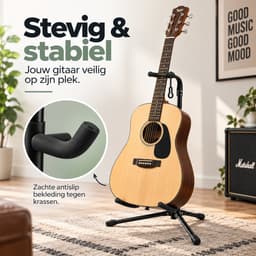 Somstyle Gitaarstandaard Opvouwbaar - Universeel - Standaard voor Elektrische & Akoestische Gitaar - Zwart — thumbnail 4