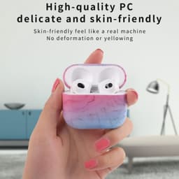 Telestore - hoesje geschikt voor AirPods 5 en AirPods 4 hard case cover - marmer patroon grijs wit - TPU hoesje Beschermhoes - AirPods 5 en 4 Cover - AirPods 5 / 4 hoesje - Geschikt voor Apple AirPods 5 en AirPods 4 — thumbnail 2