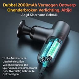 KLS® Massage Gun - Massage Gun Mini - Massage Pistool - Zwart - 10cm x 5cm x 14cm — thumbnail 3