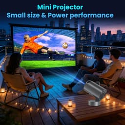 Mini Beamer Draagbaar - 4K Resolutie - 60 Watt Lichtbron - Zwart - Voor Thuisbioscoop En Reizen — thumbnail 3