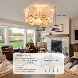 Plafondventilator Met Verlichting – 50 x 50 x 20 cm – Zes Snelheden – Linnen En Kunststof – Koperkleur – App- En Afstandsbediening – Timer — thumbnail 4