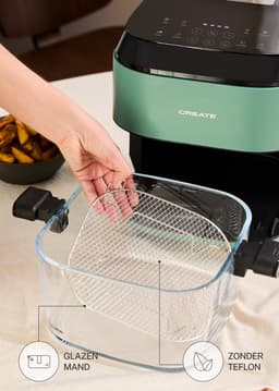 CREATE - Glazen heteluchtfriteuse van 6 L met vernevelingsfunctie - Salie - AIR FRYER STUDIO CRYSTAL LARGE — thumbnail 5