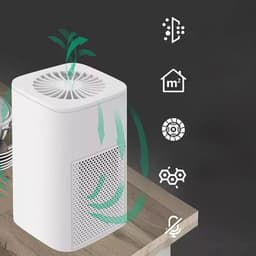 Luchtreiniger 13 x 13 x 19 cm met HEPA-filter en ionisator, wit ABS — thumbnail 5