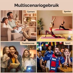 Beamer Draagbaar Native 1080p Wifi 6 - 1920 x 1080 Resolutie - LCD Scherm - Voor Thuisbioscoop - Smart Projector — thumbnail 5