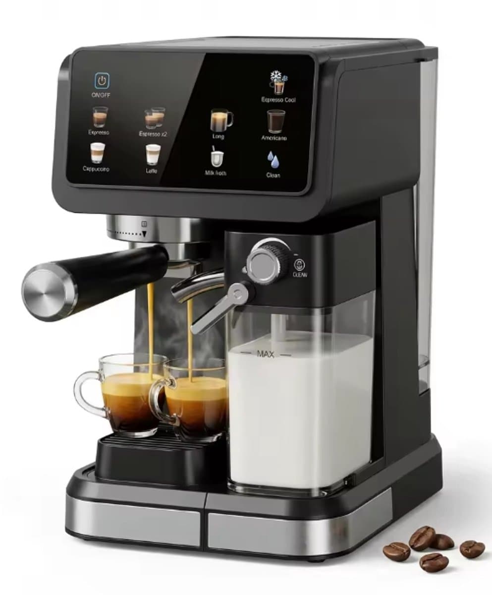 Innovastore Koffiezet apparaat - Koffie machine - Espressomachine - Latte- en cappuccinofunctie - Melkopschuimer - Zwart — afbeelding 1