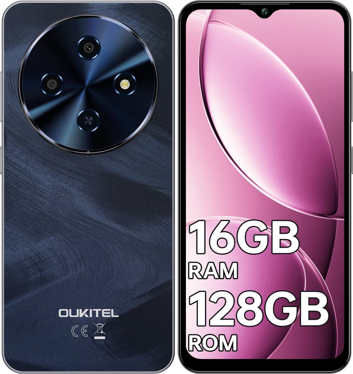 OUKITEL C5 Smartphone-16GB RAM-128GB ROM-6.52 inch HD-5000mAh-Android14-4G — afbeelding 1