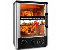 Vrijstaande Oven 24L – 1500W Heteluchtoven met Rotisserie – Timer 60 Min – Tot 240°C – Zwart