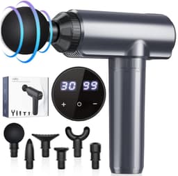 Massagengun - Massage Pistool - Massage Gun - Grijs - 19cm x 18cm x 6cm — thumbnail 1