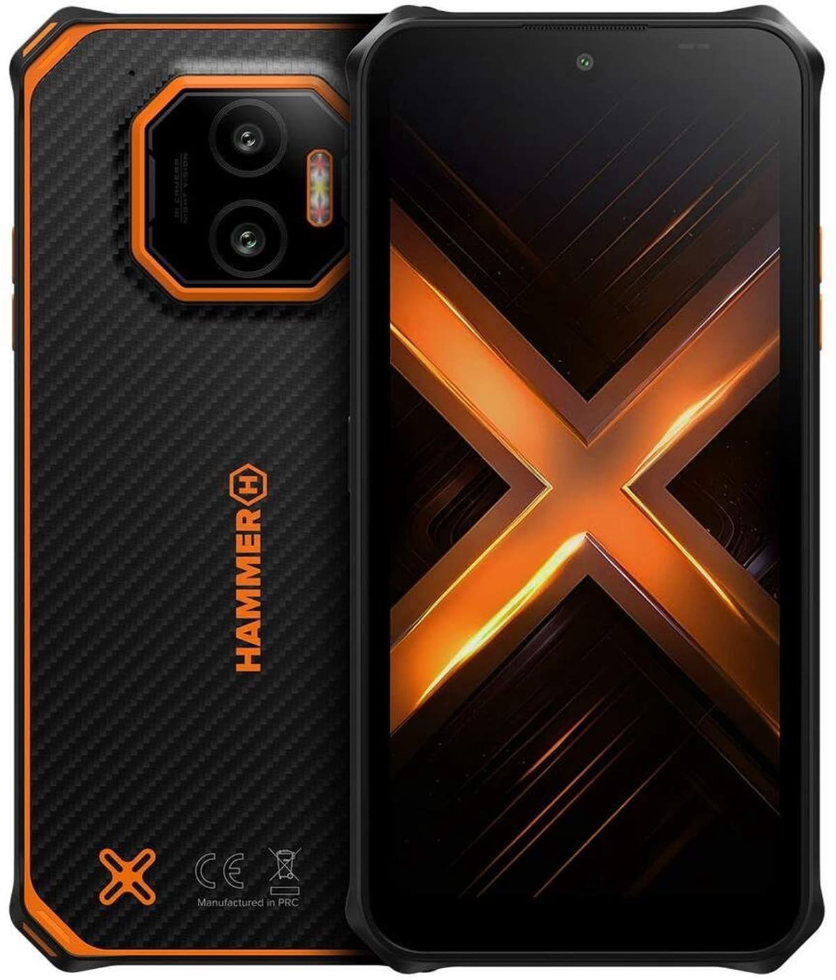 HAMMER Energy X2 5G 6/128 GB 15,5 cm (6.1") Dual SIM Android 15 USB Type-C 6 GB 5000 mAh Zwart, Oranje — afbeelding 1