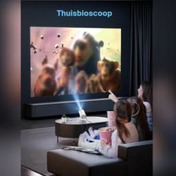 SNJY® Mini Beamer - Mini Projector - Beamer Full HD - 1080P HD - 180° Rotatie - Voetbal - Wit — thumbnail 2