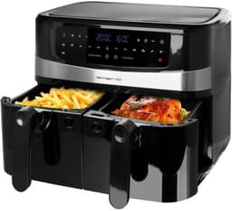 Dubbele heteluchtfriteuse - Airfryer voor frituren - Gezond koken - Smart Finish - 10 Liter - Zwart — thumbnail 1