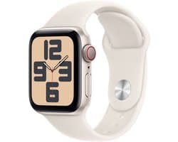 Apple Watch SE 2024 GPS + Cellular 40mm Starlight Aluminium Case with Starlight Sport Band - S/M