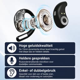 Open Ear Bluetooth Oordopjes, Draadloze Sport Oordopjes met Oorhaak, Bluetooth 5.4, IPX7, 50 uur Speeltijd, ENC Mic, LED Display, Koptelefoon voor Hardlopen Fitness — thumbnail 2