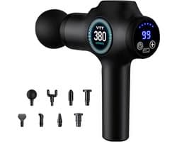 MSB HANDEL Massagepistool Elektrisch met 4 Opzetstukken - Massage Gun - Nek Massager, Schouder en Rug Massager - Ergonomisch U-Vormig Handvat - Percussie Massage Apparaat voor Spierpijn en Ontspanning