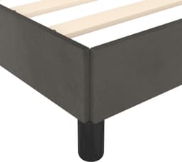 Bedframe, donkergrijs, 140 x 190 cm, fluweel, bedframe voor slaapkamer, logeerkamer, bedframe, familiebed, hotelbedframe voor slaapkamer, hotel, logeerkamer — thumbnail 3