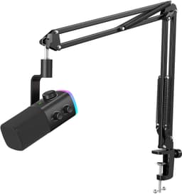 FIFINE AM9T - USB / XLR Studio microfoon - PC-Gaming Met Flexibele Arm ( 66cm! ) - Geschikt voor PC/PS4/PS5 - RGB - Podcast - Gaming - Streaming - Zwart — thumbnail 1