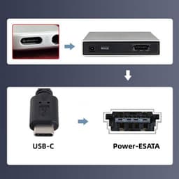 USB-C-naar-eSATA-kabel voor externe harde schijf (HDD/SSD) - 1 Meter — thumbnail 3