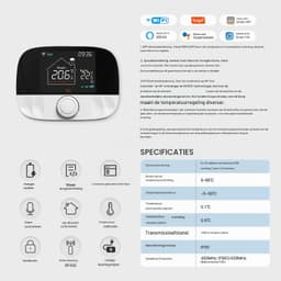 Thermostaat WiFi + RF433, draadloos, voor gasketel en vloerverwarming met water, op batterijen werkende kamereenheid + ontvanger 220 V 5 A, wekelijkse programmering, app — thumbnail 5