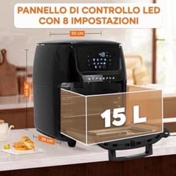 Airfryer – Heteluchtfriteuse – Airfry Oven – Digitale Friteuse – 15L Capaciteit – 1800 Watt – 8 Kookprogramma’s – Touchscreen Display — thumbnail 1