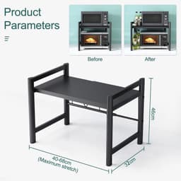 Uitschuifbare Magnetron Rack met 6 Haken voor Keukenorganisatie — thumbnail 3