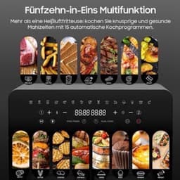 Airfryer – Heteluchtfriteuse – Friteuse – Heteluchtoven – Gezond Koken – 23L XXL Inhoud – Dual-Zone Met Koekprogramma’s & Verlichting — thumbnail 1