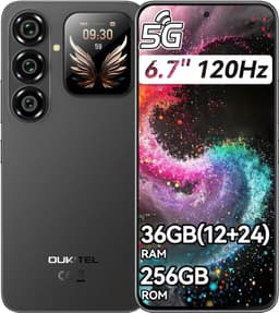 OUKITEL P2 Plus Smartphone 5G - 6,7" - 36GB RAM - 256GB ROM - Android 16 - 5000mAh 45W - GPS NFC OTG - mobiele telefoon - Zwart — thumbnail 1