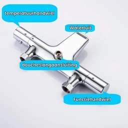 Watervalbadkraan met Thermostaat, Baddouchekraan met 2 Functies — thumbnail 4