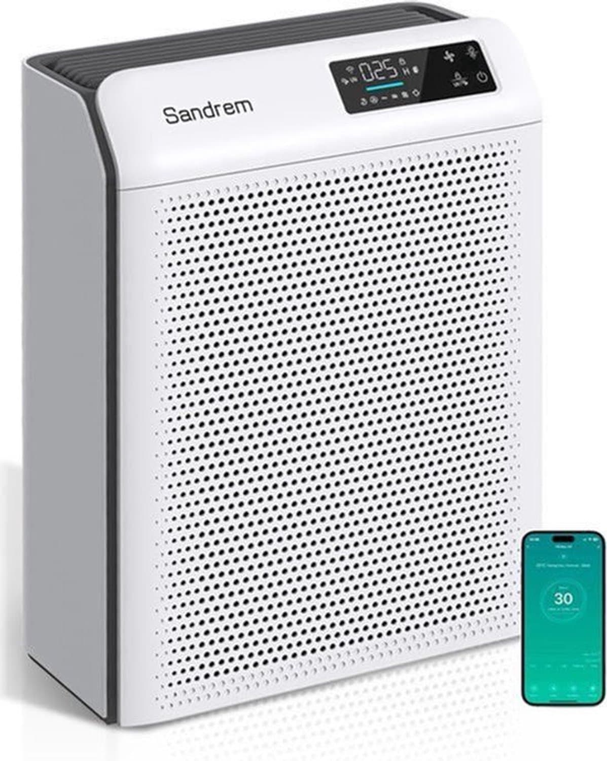 Luchtreiniger Wit - 32 Watt Vermogen - 31,6x16x40 Centimeter Afmetingen - Combifilter HEPA + Actieve Kool - Voor Thuis En Kantoor — afbeelding 1