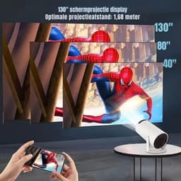 Levo® Draagbare beamer - Beamer - Projector - Mini Beamer - Wit - 19cm x 16cm x 11cm — thumbnail 3