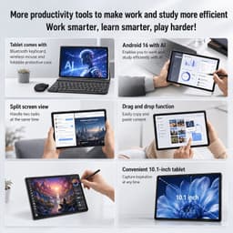 Tablet 10,1 Inch – Android 16 Tablet met 20GB RAM en 64GB Opslag – 6000mAh – WiFi – USB-C — thumbnail 5